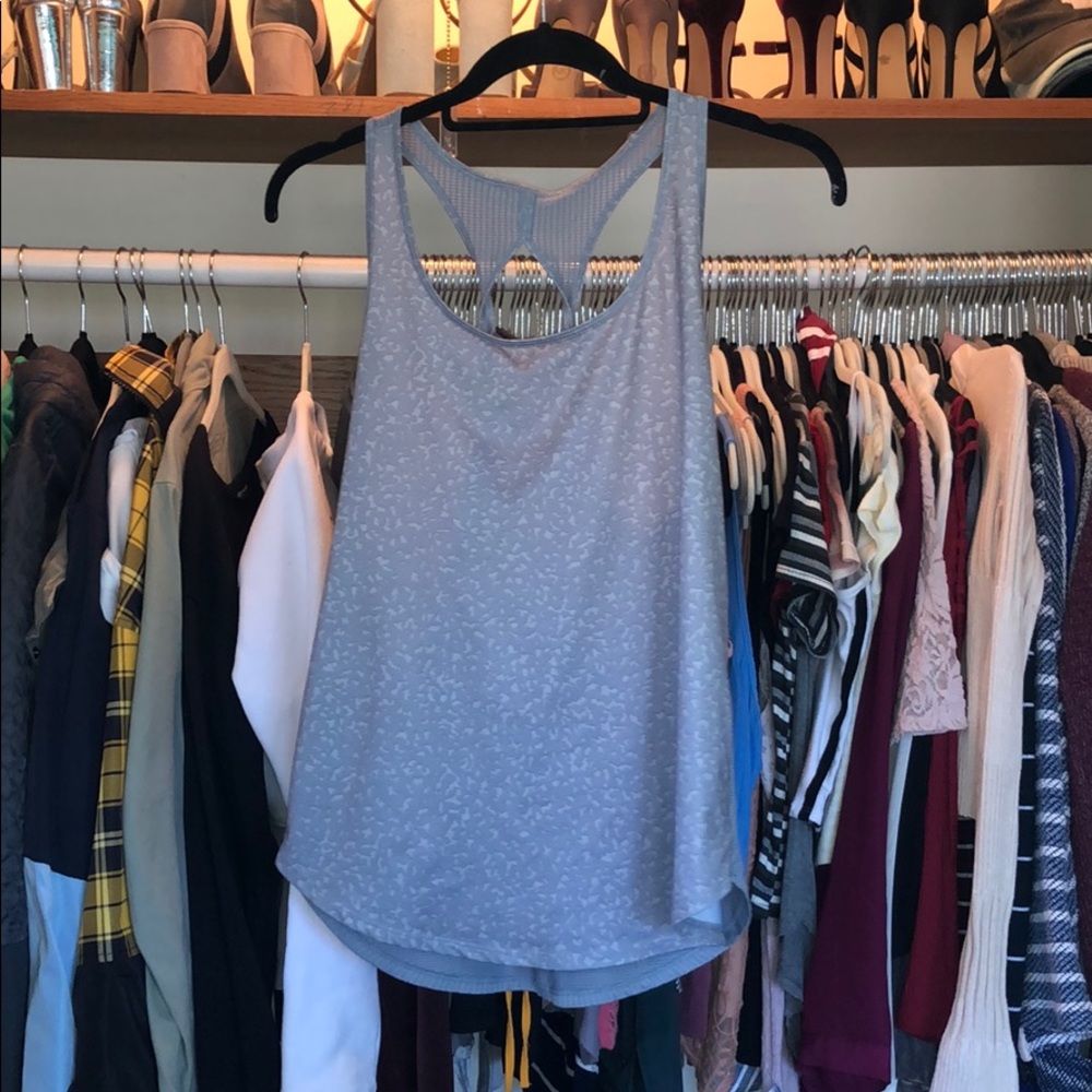 Under armour grey speckled open back tank